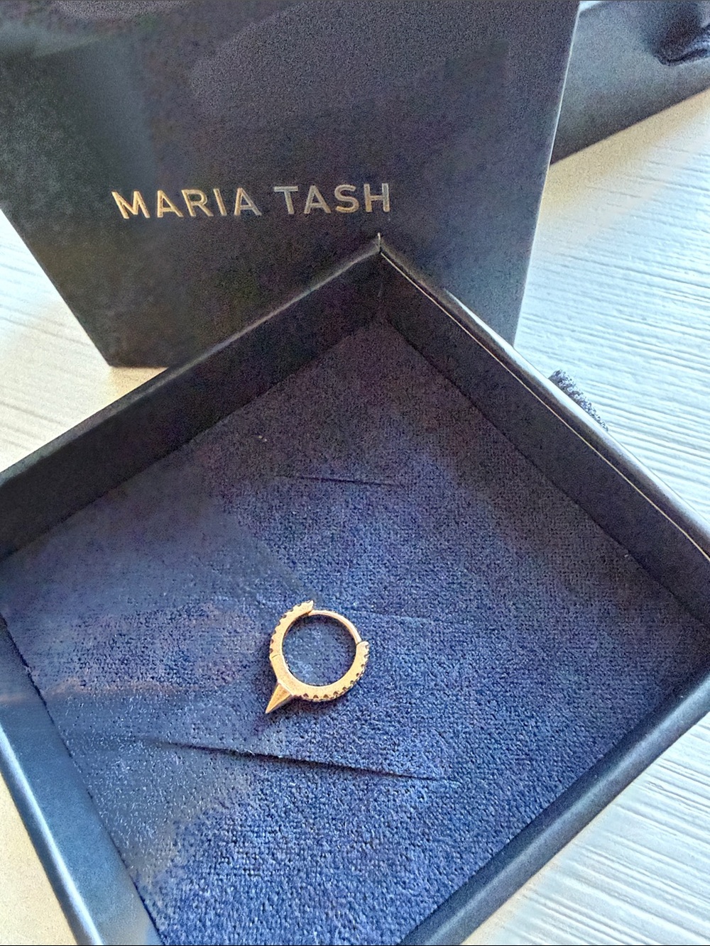 8mm Maria Tash rose Gold Pavé Spike Huggie